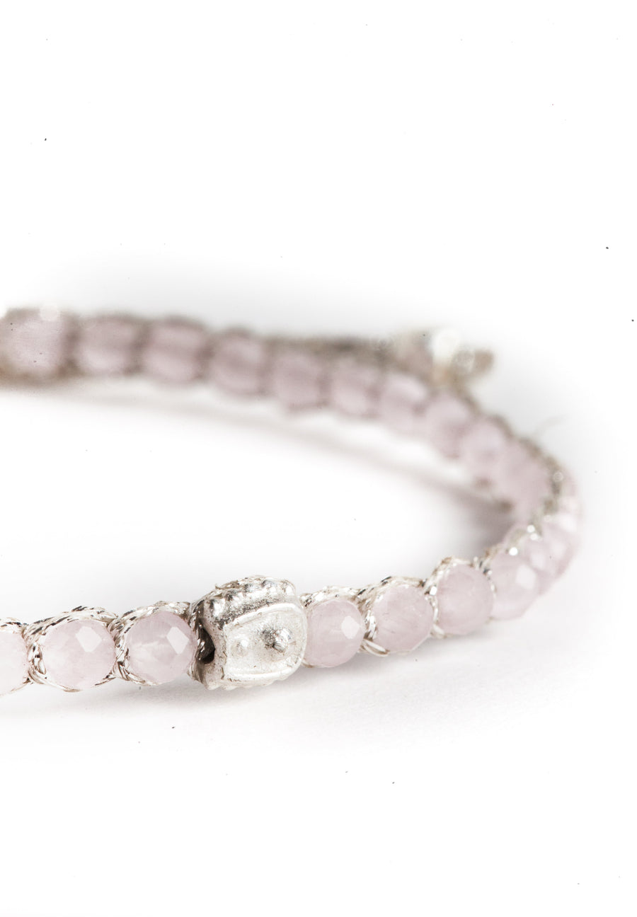 Rose Quartz Bracelet | Silver