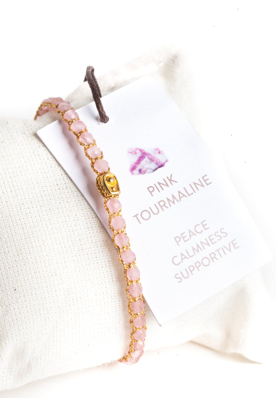 Pink Tourmaline Bracelet | Gold