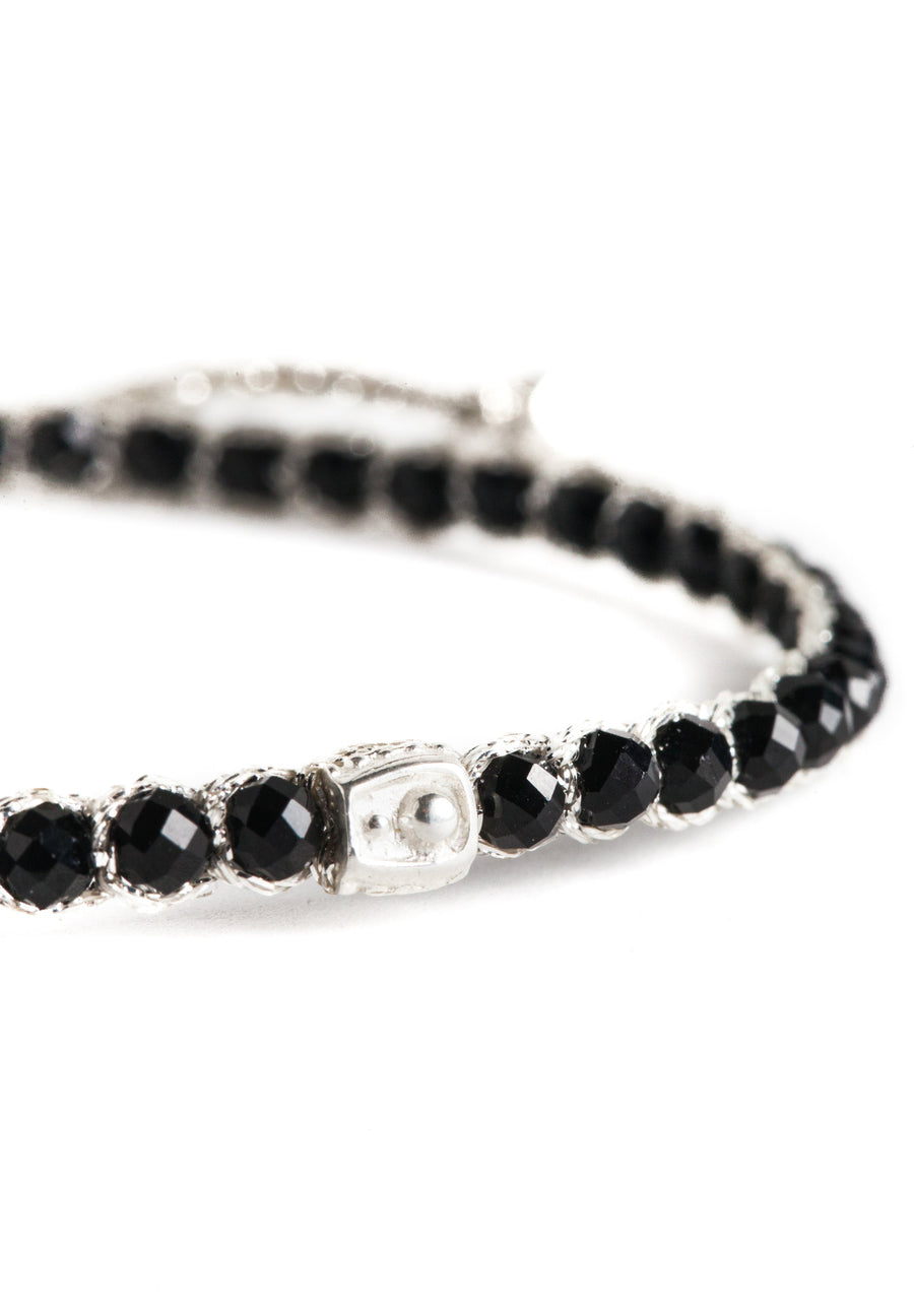 Black Spinel Bracelet | Silver