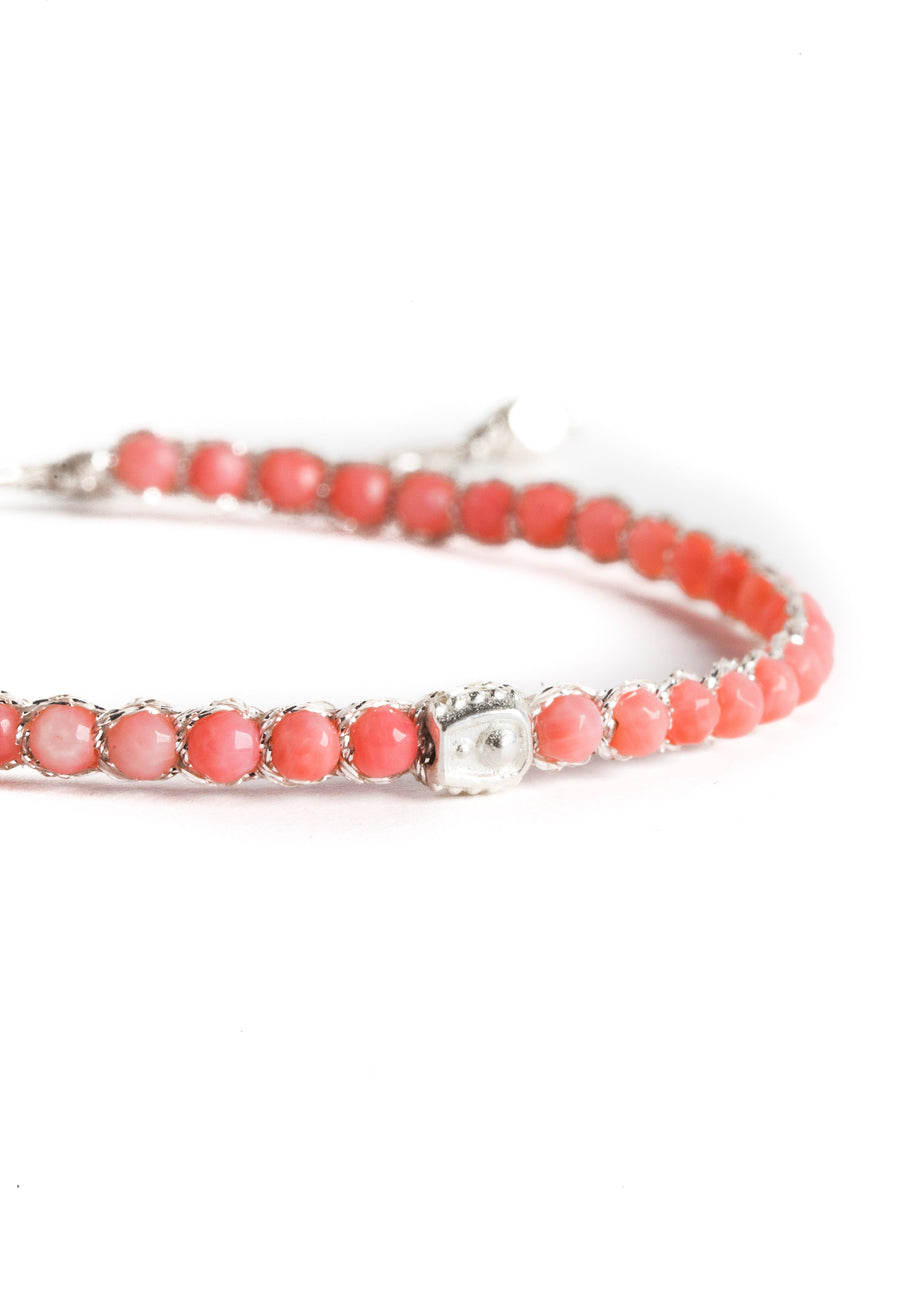 Pink Coral Bracelet | Silver