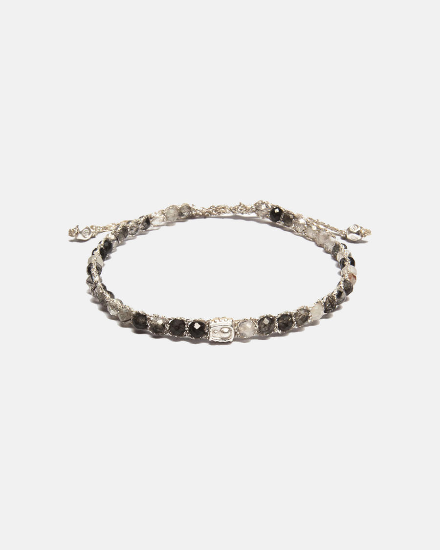 Black Rutilated Quartz Bracelet | Silver