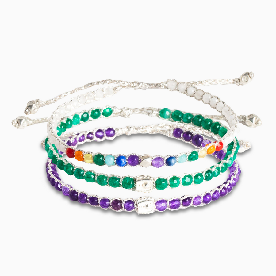 Chakras Stack Bracelets | Silver